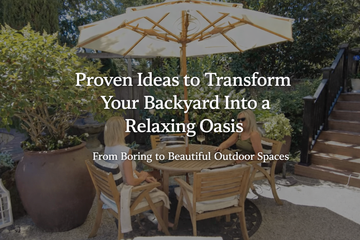 Proven backyard design ideas featuring Alizé fan patio umbrella for shade and cooling in outdoor living spaces