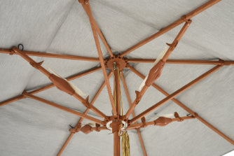 Alizé 7.5 x 7.5 ft. Barbados Wood Grain Umbrella with Built-In Fans